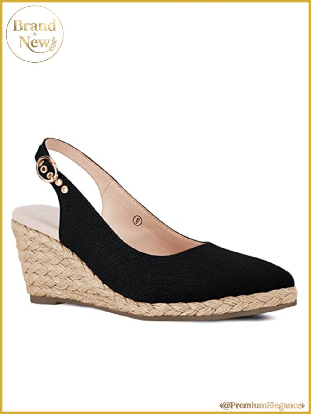 Canvas Wedge Sandals Espadrilles Closed Toe Slingback Buckle Strap Comfortable